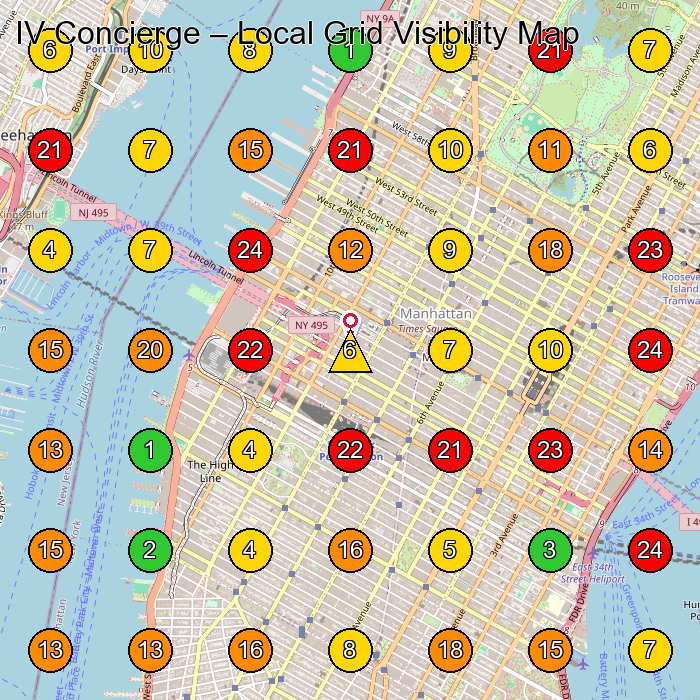 IV Concierge Medical Spa GeoGrid ranking map for New York NY
